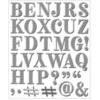 Sizzix and 49 and Market Lino Type Clear Stamps Set 667184 letters