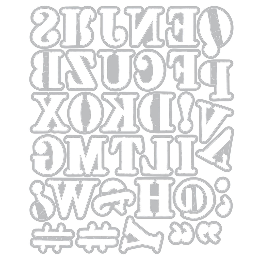 Sizzix and 49 and Market Lino Type Revival Thinlits Dies 667221 letters