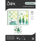Sizzix and 49 and Market Outdoor Essentials Clear Stamps and Stencils 667185