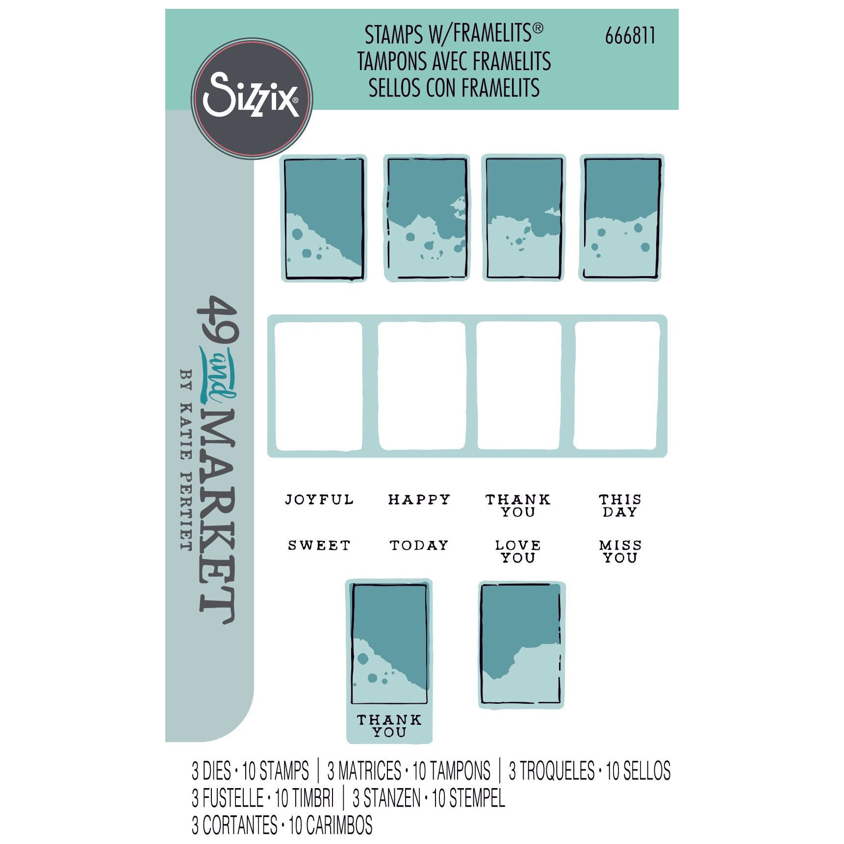 Sizzix and 49 and Market Painted Palettes Stamps and Framelits 666811