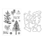 Sizzix and 49 and Market Pine Holidays Die and Stamp Set 666711 line art