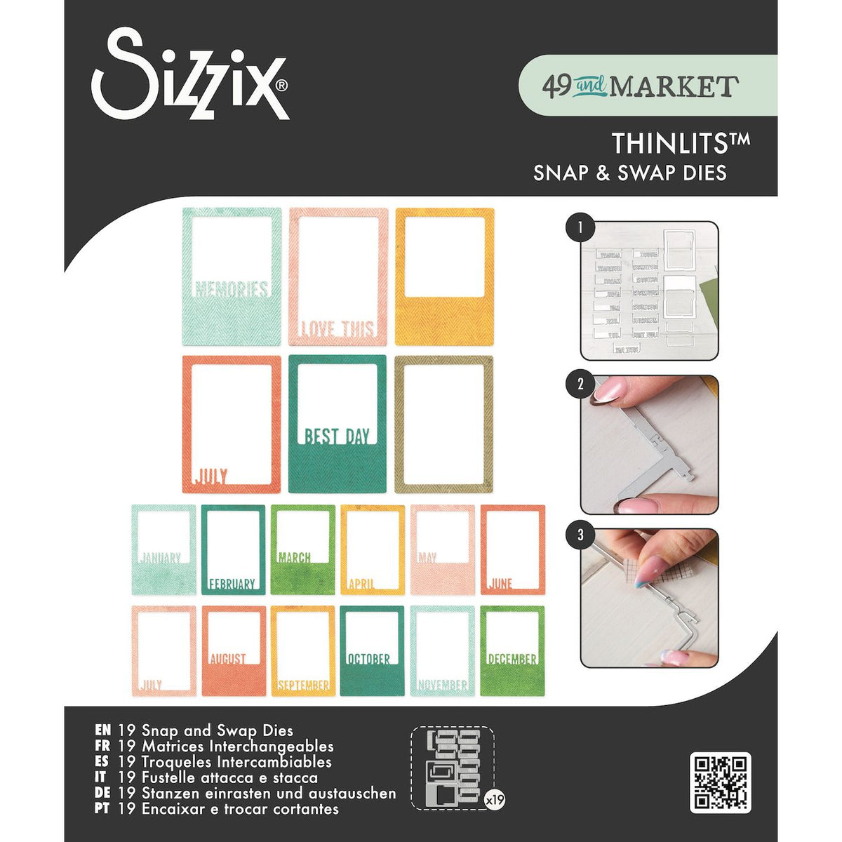 Sizzix and 49 and Market Snap and Swap Instamatic Thinlits Dies 667205