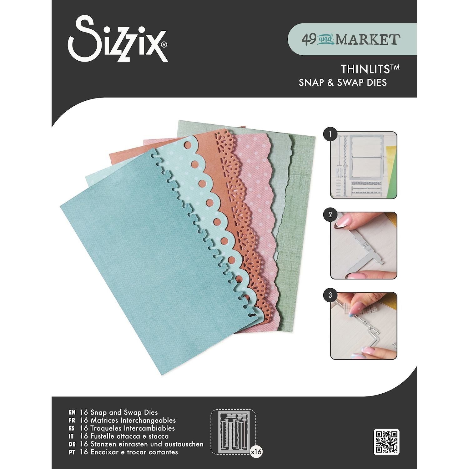 Sizzix and 49 and Market Snap and Swap Journal Set Thinlit Dies 667062