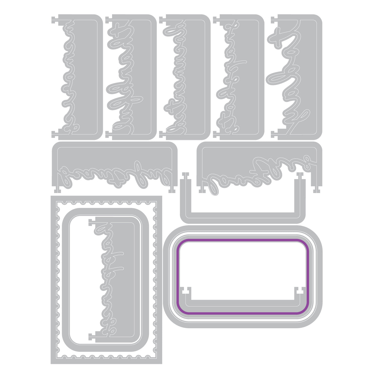 Sizzix and 49 and Market Snap and Swap Postage Label Thinlits Dies 667228 outline
