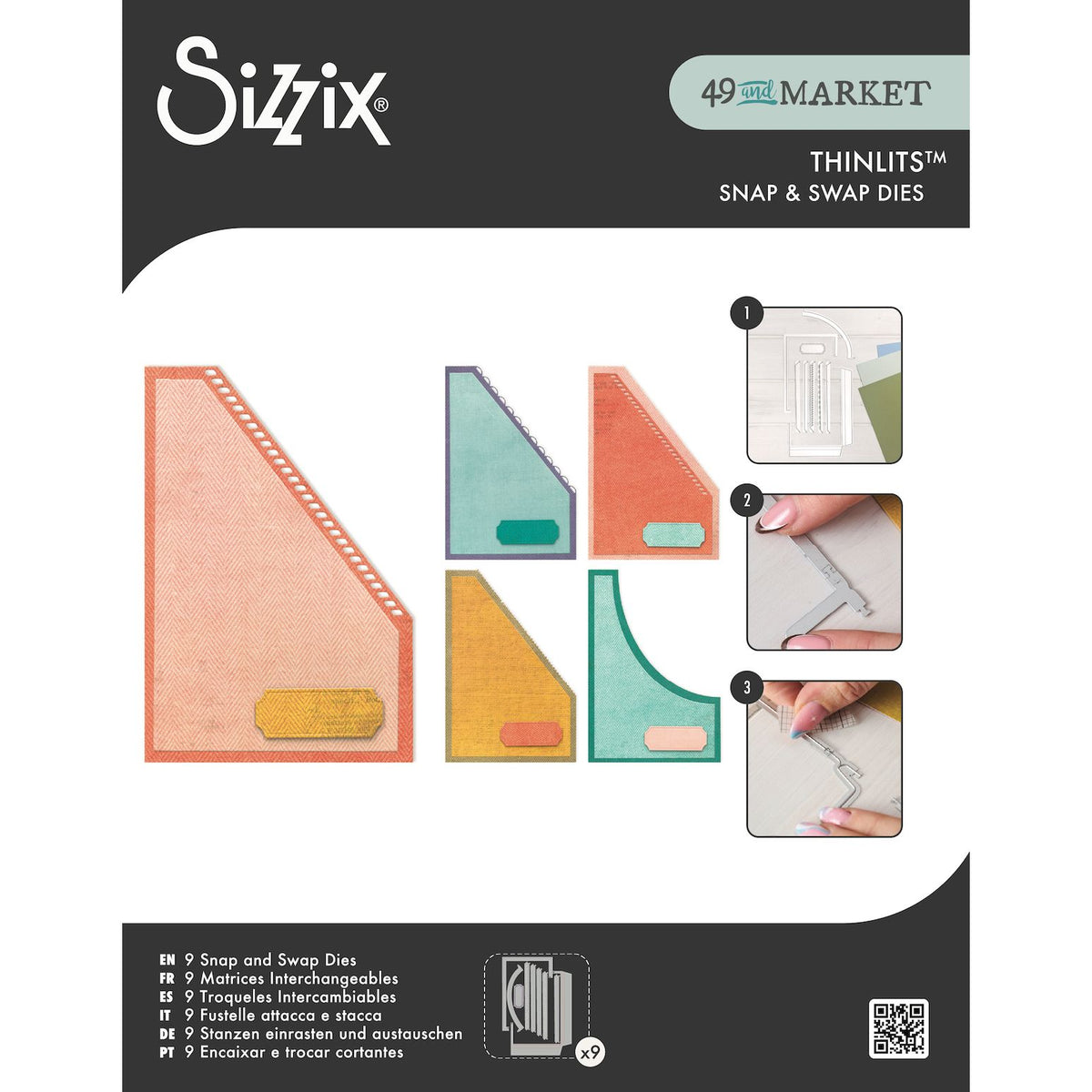 Sizzix and 49 and Market Snap and Swap Slanted Pocket Thinlits Dies 667227