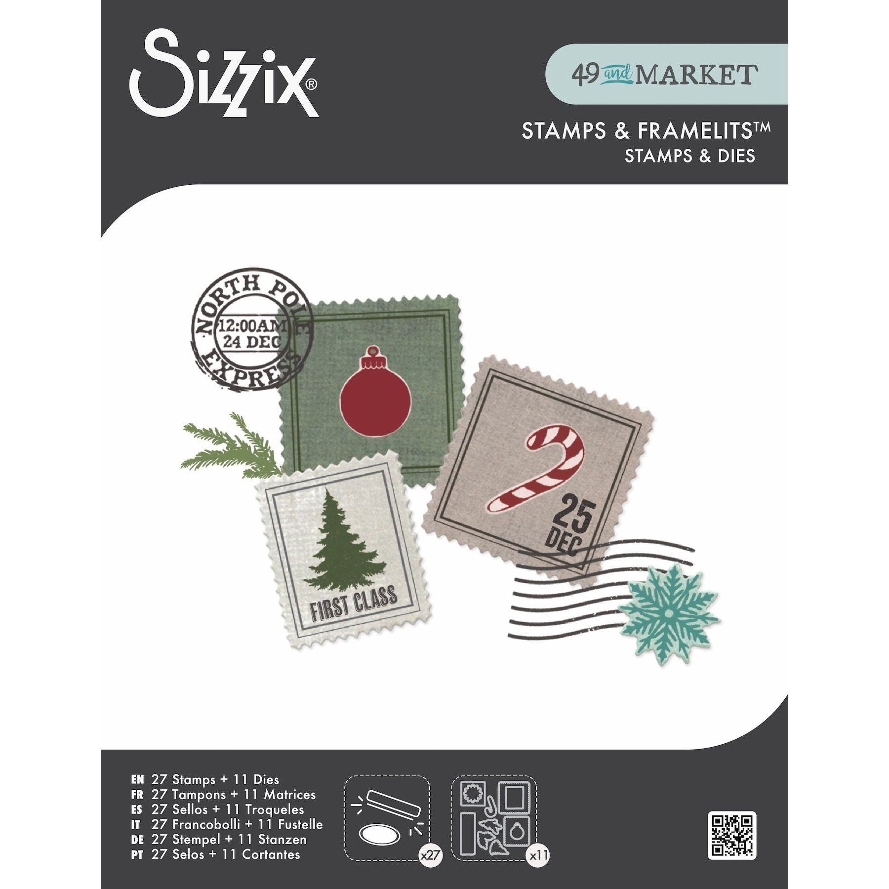 Sizzix and 49 and Market Special Delivery Stamps and Framelits 667009