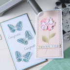 Sizzix and 49 and Market Sweet Sprigs Stamps and Framelits 667063 thank you