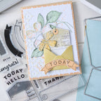 Sizzix and 49 and Market Sweet Sprigs Stamps and Framelits 667063 yellow envelope