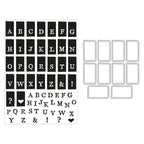 Sizzix and 49 and Market Tab Stamp Alpha Die and Stamp Set 666712 line art