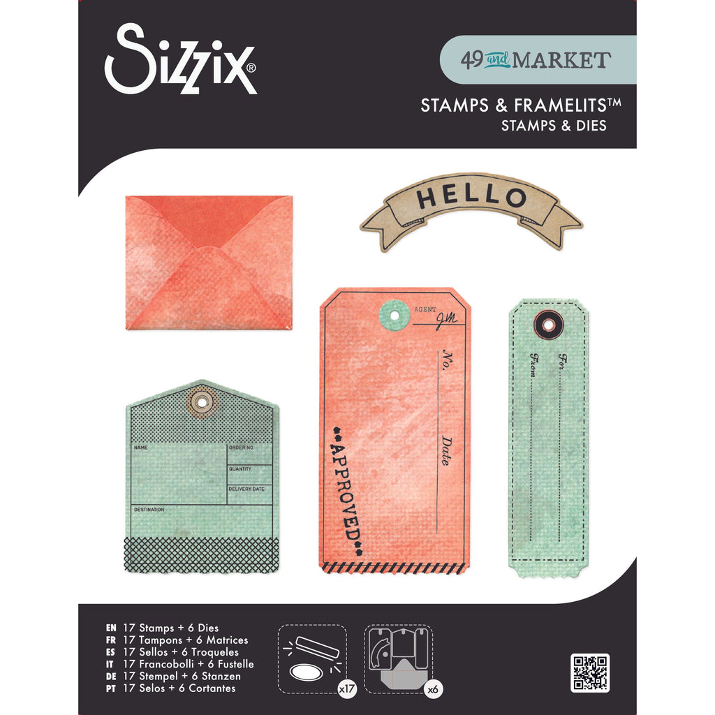 Sizzix and 49 and Market Tag It Stamps and Framelits 667064