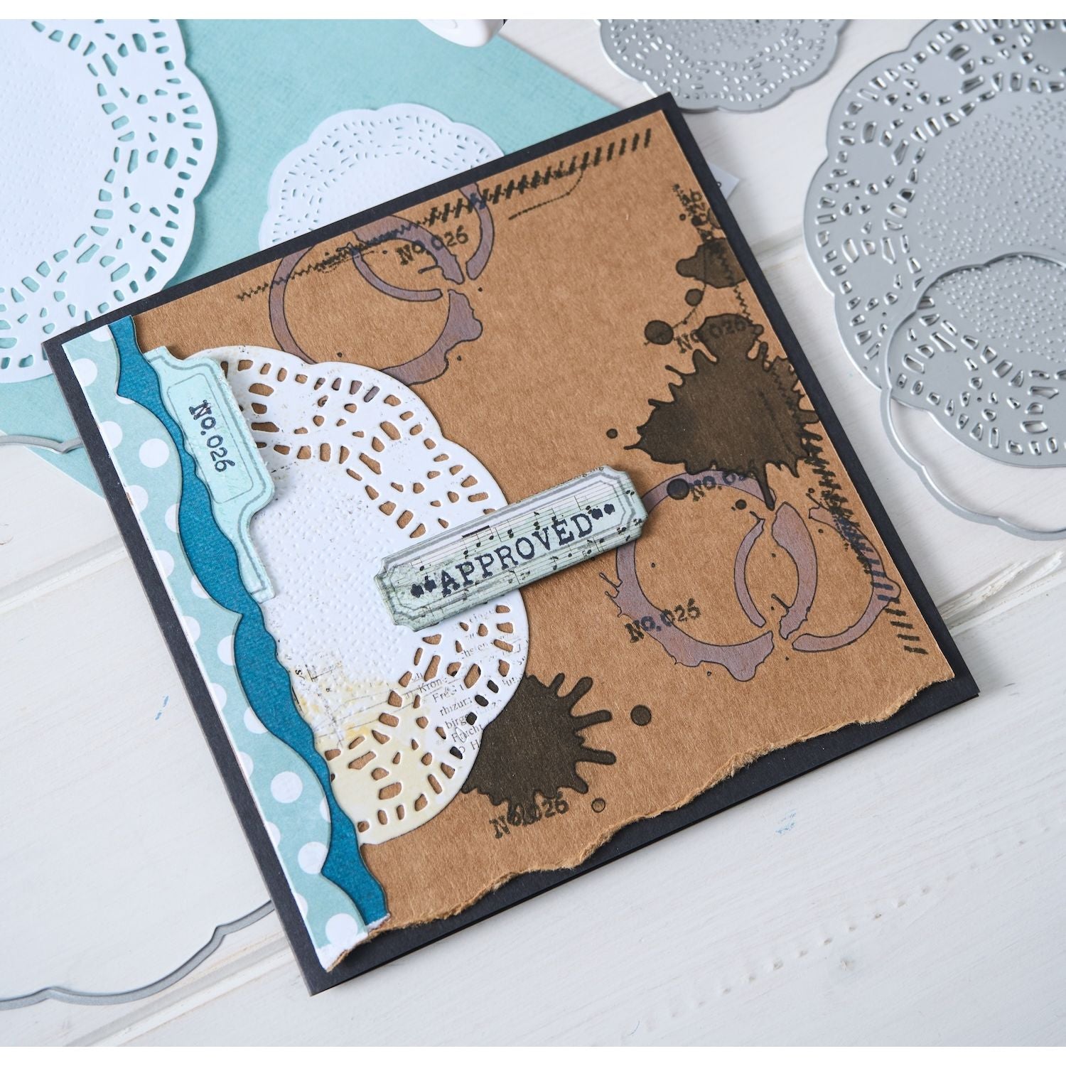 Sizzix and 49 and Market Tag It Stamps and Framelits 667064 doily