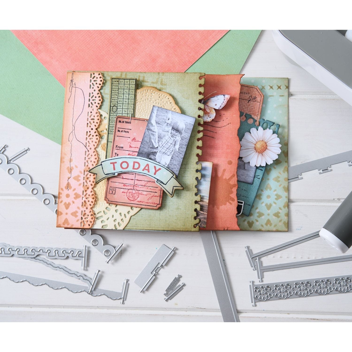 Sizzix and 49 and Market Tag It Stamps and Framelits 667064 notebook paper