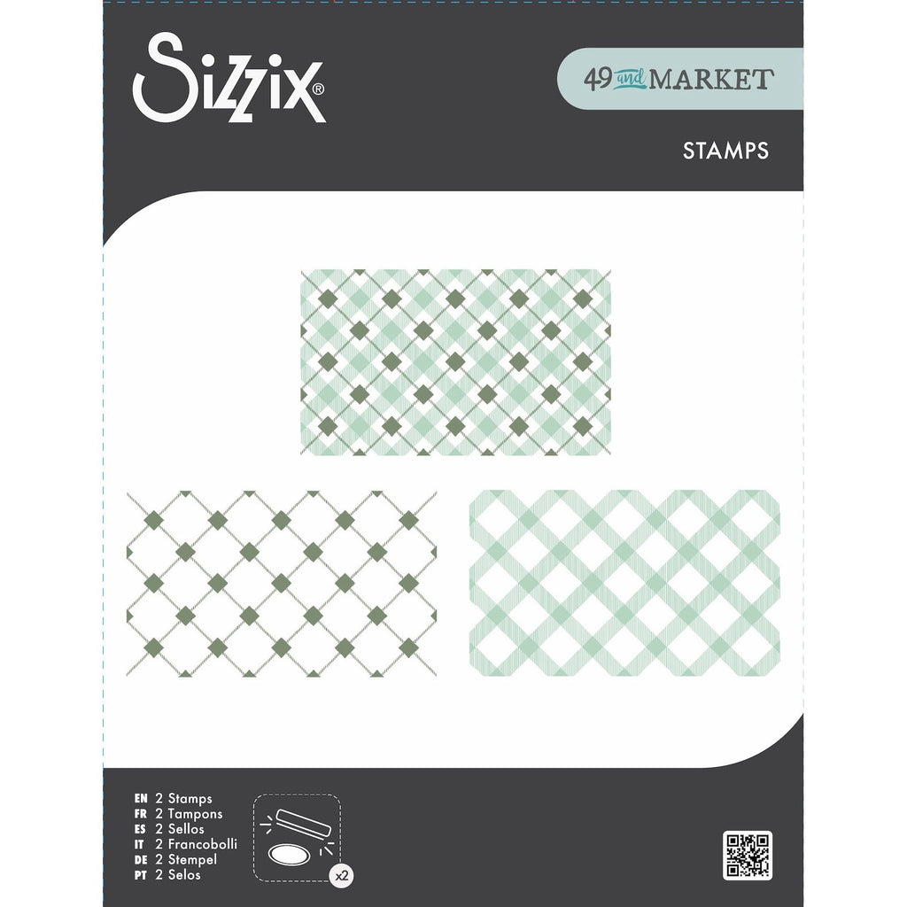 Sizzix and 49 and Market Tartan Clear Stamp Set 667011