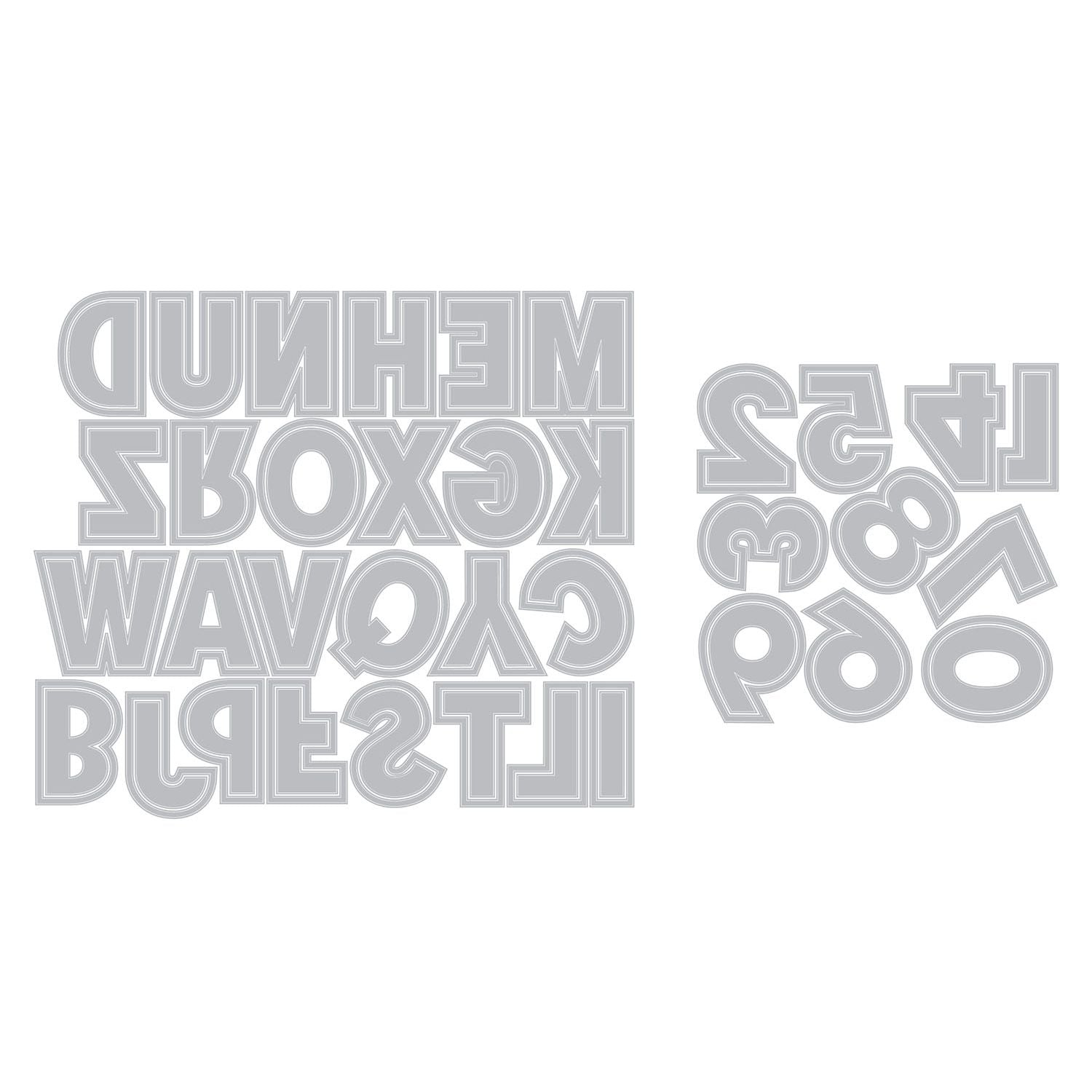 Sizzix and 49 and Market This or That Alphabet and Numbers Die Bundle line art