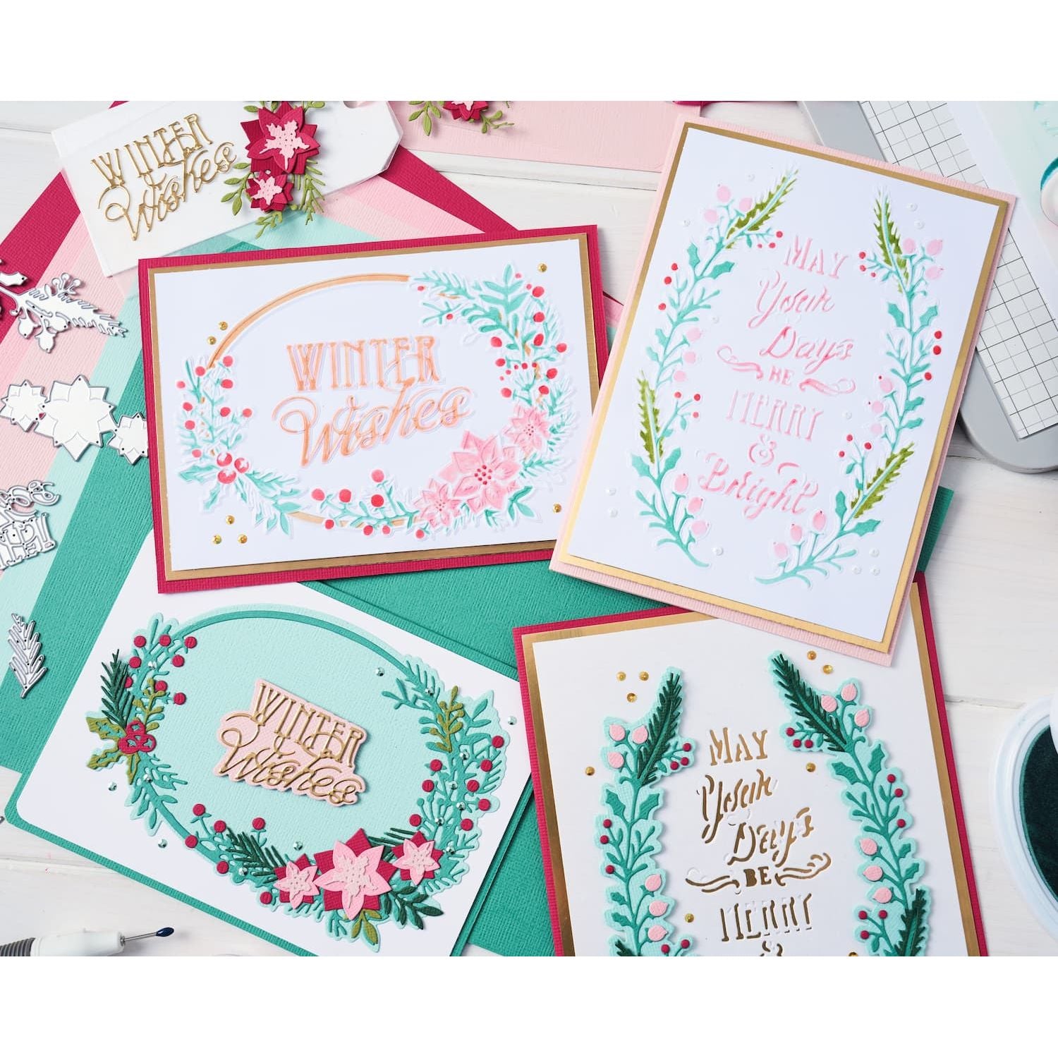 Sizzix Merry and Bright 3 A6 Layered Stencils 666737 holiday
