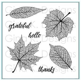 Gina K Designs SKELETON LEAVES Clear Stamps 3382