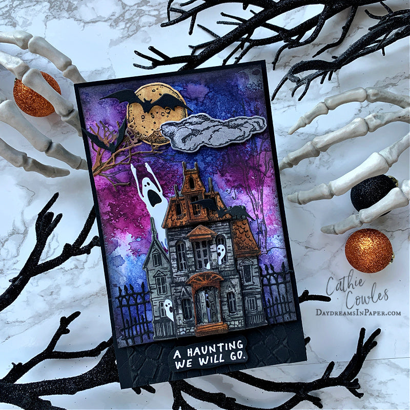 Tim Holtz Sketch Manor Stamps with Simon Says Stamp Dies Bundle setsm25 Halloween Card