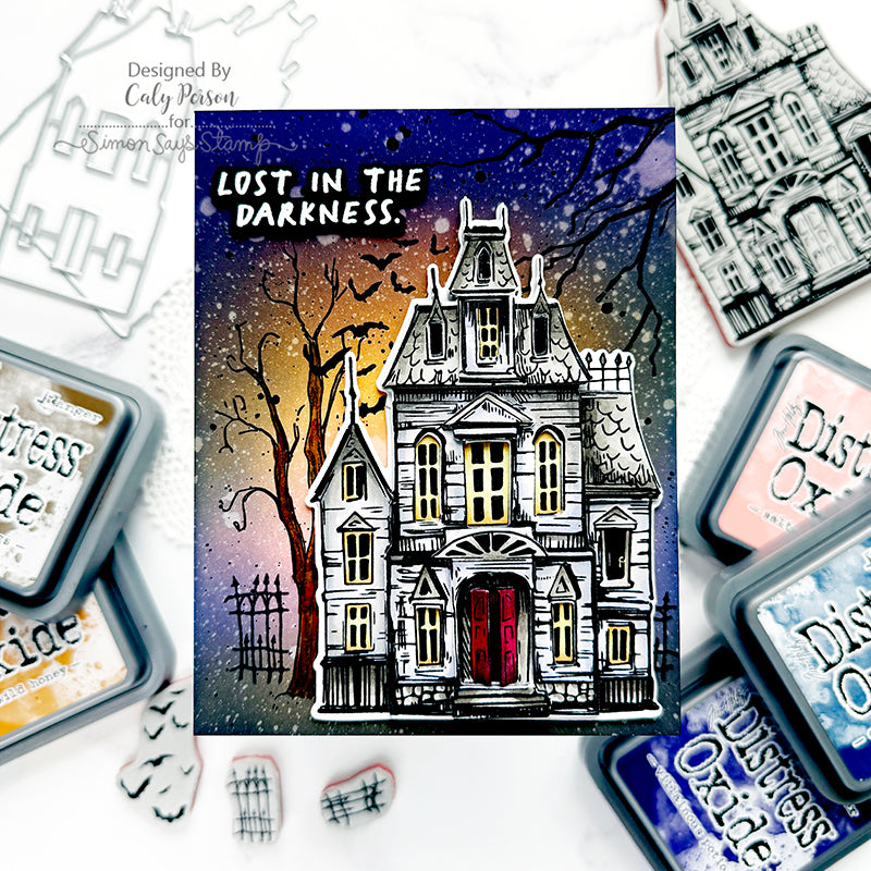 Tim Holtz Sketch Manor Stamps with Simon Says Stamp Dies Bundle setsm25 Halloween Card | color-code:ALT01