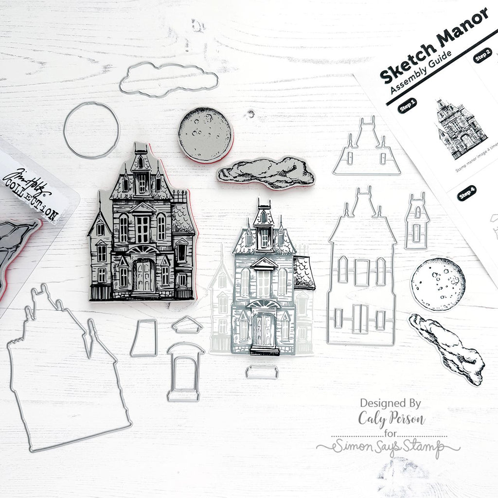 Tim Holtz Sketch Manor Stamps with Simon Says Stamp Dies Bundle setsm25 Assembly Guide