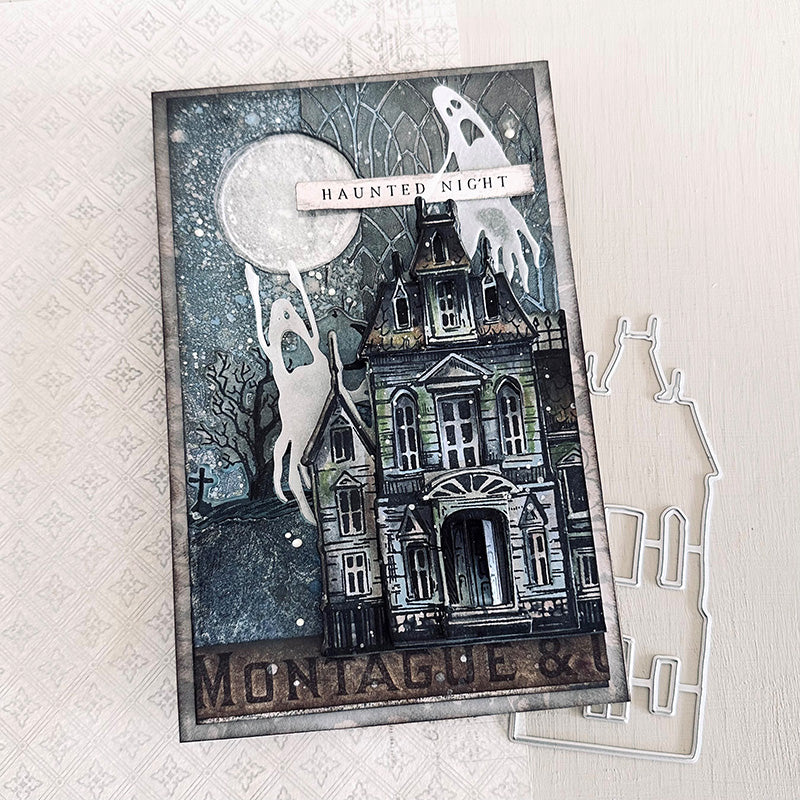 Tim Holtz Sketch Manor Stamps with Simon Says Stamp Dies Bundle setsm25 Halloween Card