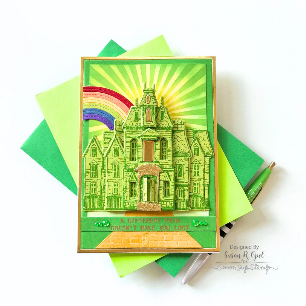 Tim Holtz Sketch Manor Stamps with Simon Says Stamp Dies Bundle setsm25 Wizard of Oz Card