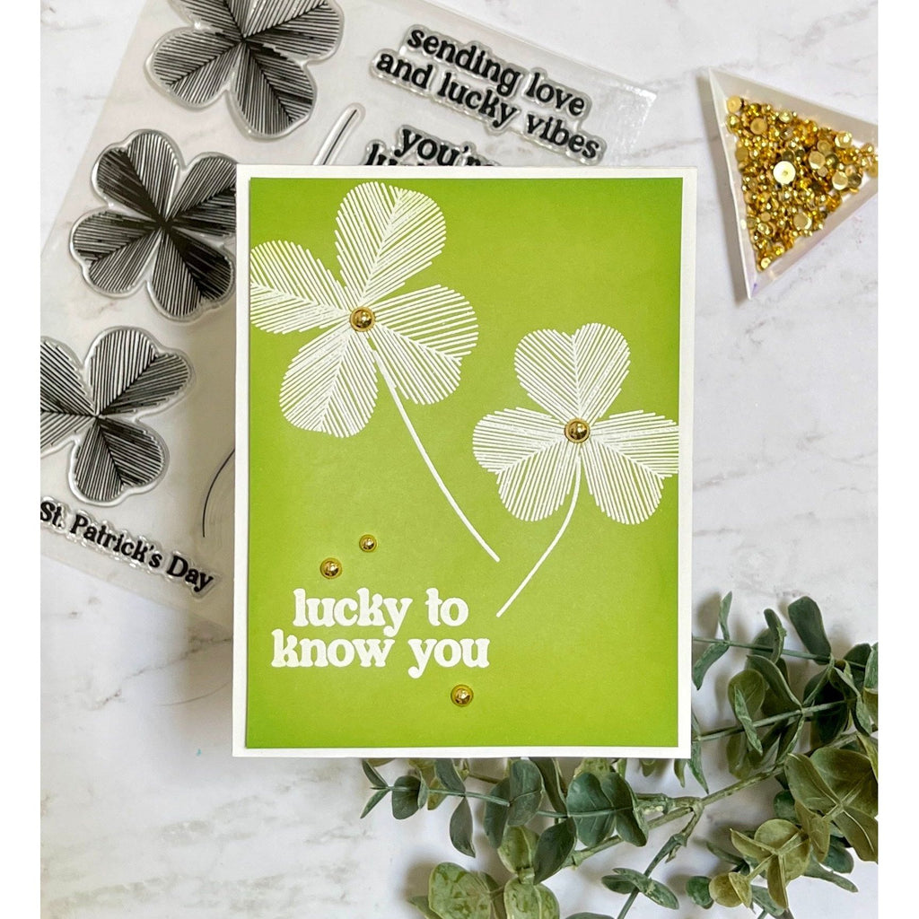 Simon Says Clear Stamps Sketched Clovers 2168msc To Be Loved St. Patrick's Day Card | color-code:ALT04