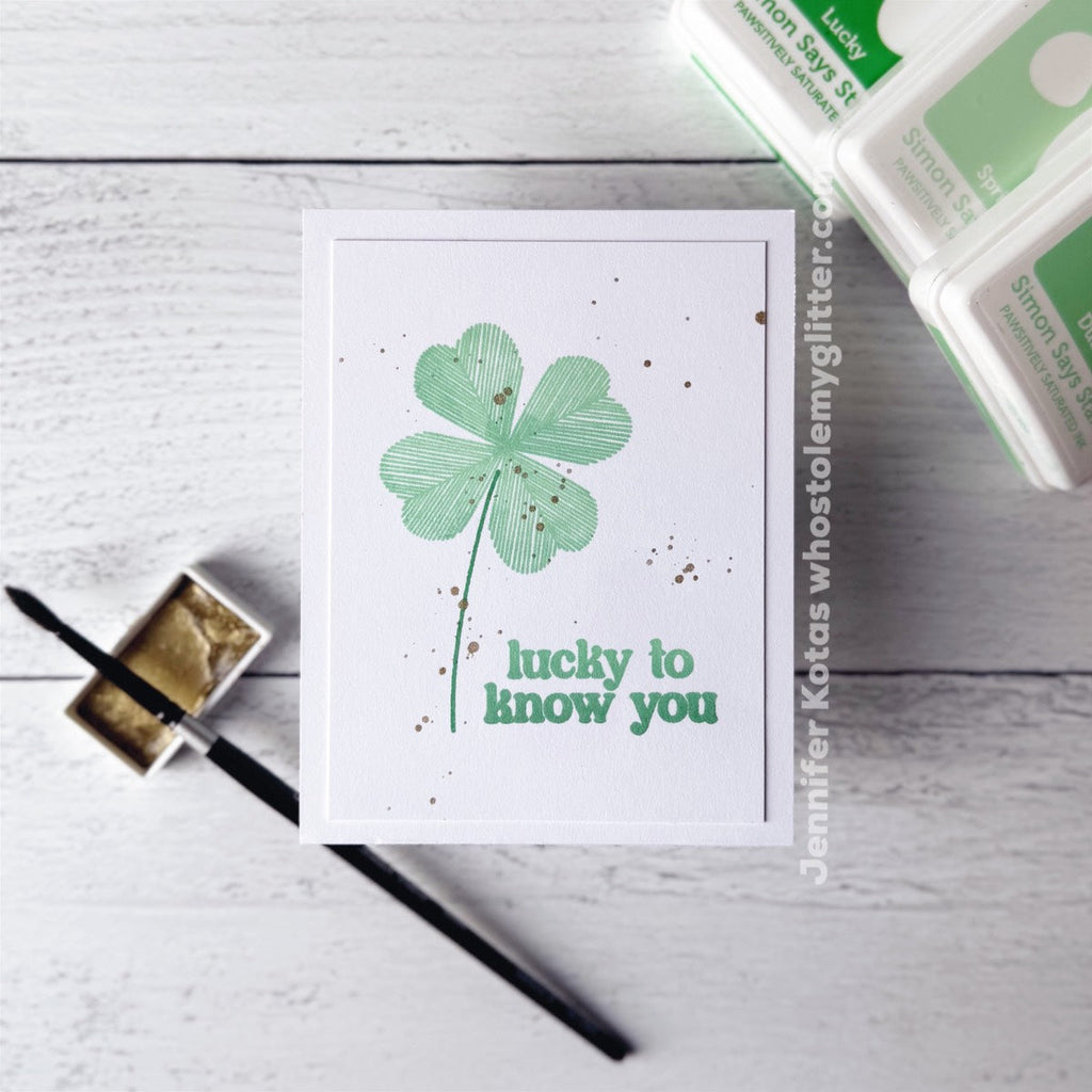 Simon Says Clear Stamps Sketched Clovers 2168msc To Be Loved St. Patrick's Day Card | color-code:ALT01