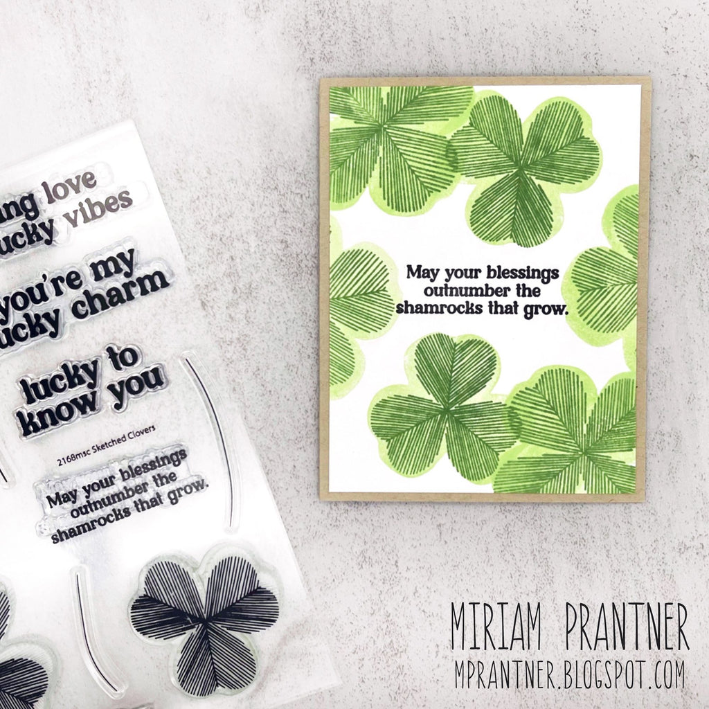 Simon Says Clear Stamps Sketched Clovers 2168msc To Be Loved St. Patrick's Day Card | color-code:ALT02