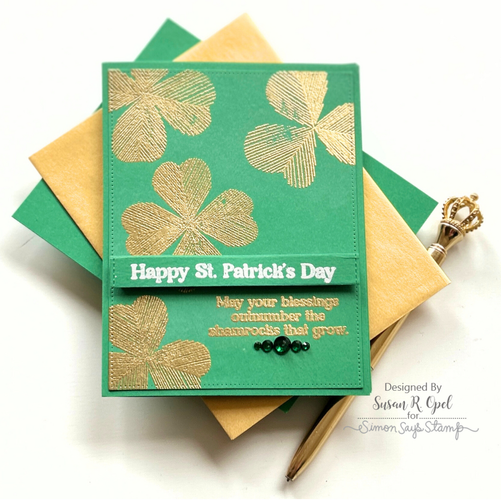 Simon Says Stamps and Dies Sketched Clovers set925sc To Be Loved St. Patrick's Day Card