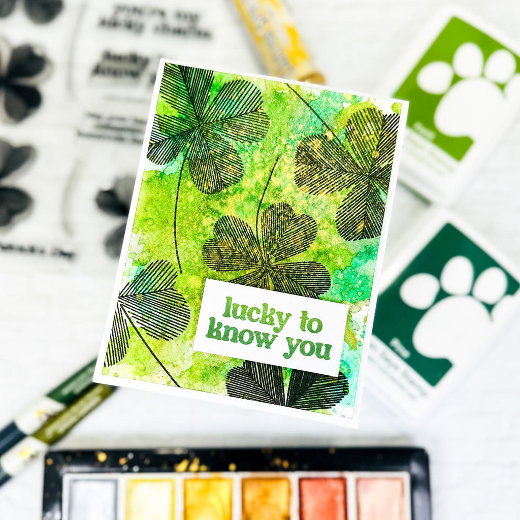 Simon Says Stamps and Dies Sketched Clovers set925sc To Be Loved St. Patrick's Day Card