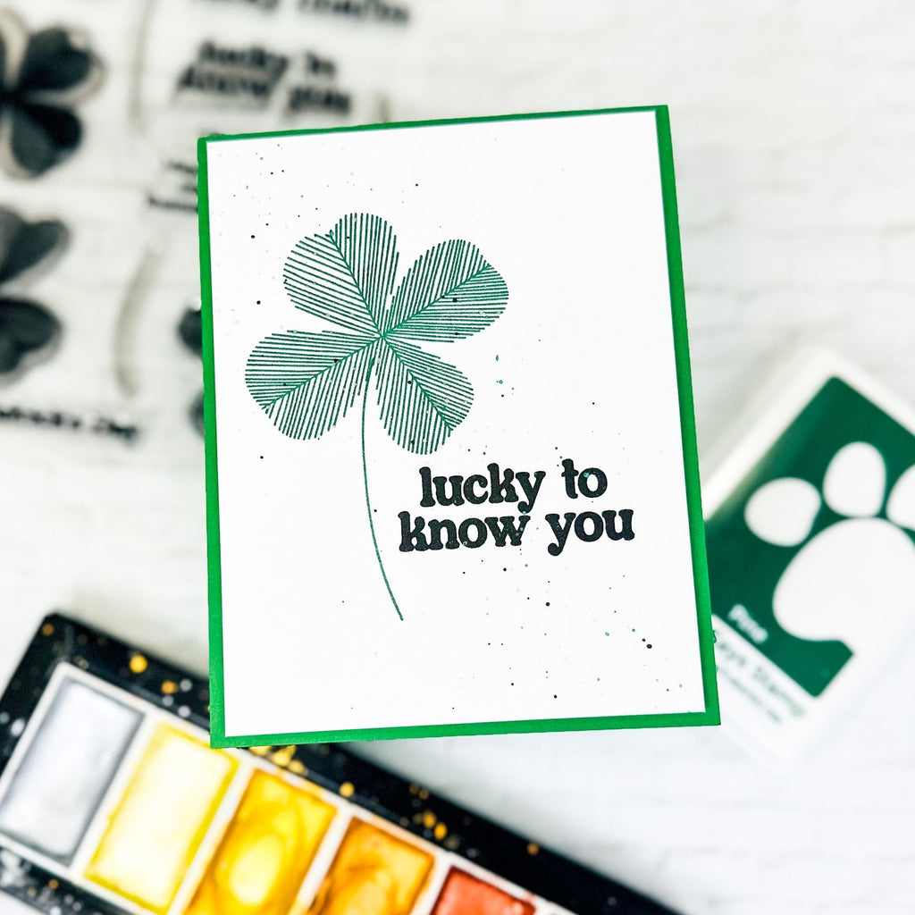 Simon Says Clear Stamps Sketched Clovers 2168msc To Be Loved St. Patrick's Day Card