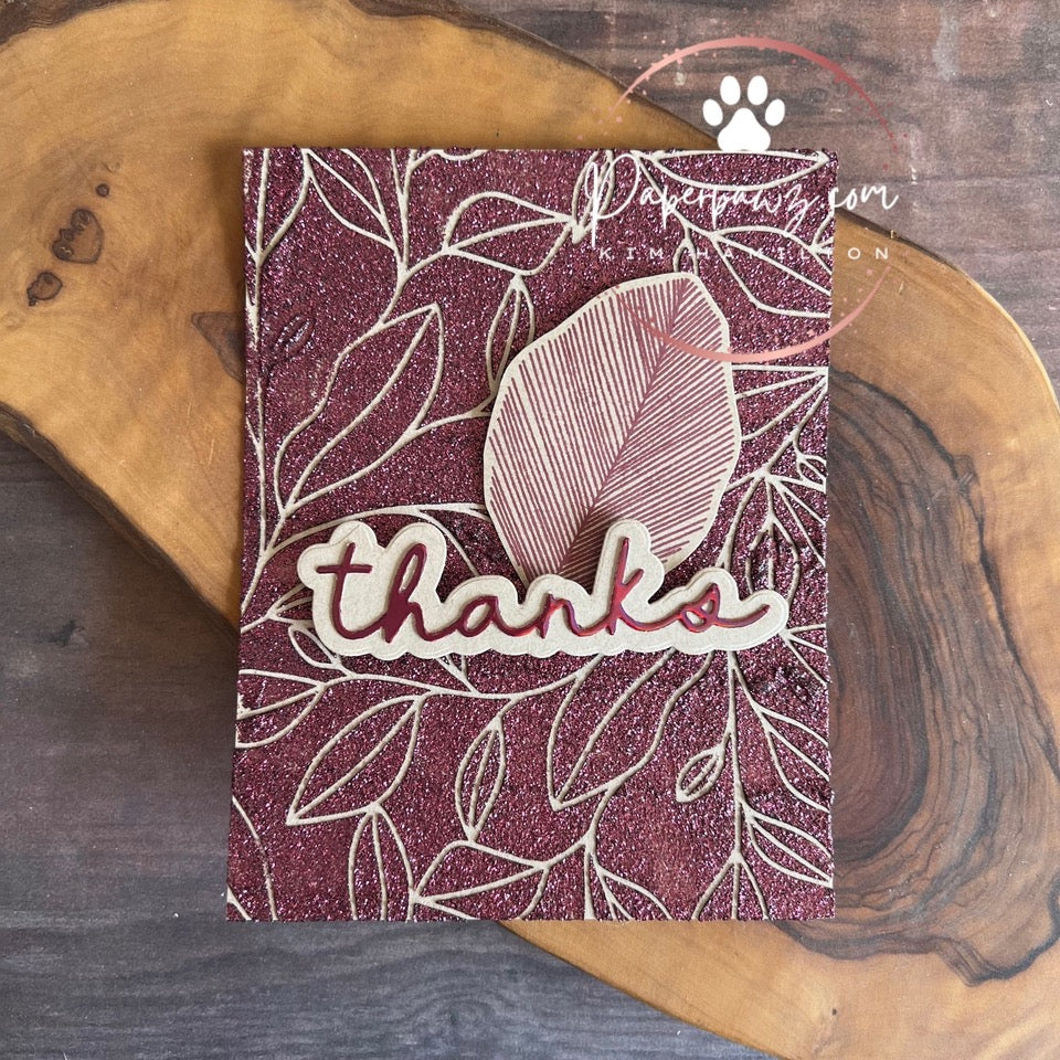 Simon Says Stamp Sketched Leaves Wafer Dies 1157mdc Sweet Wishes Thanks Card