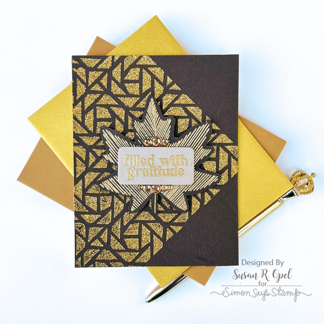 Simon Says Stamp Sketched Leaves Wafer Dies 1157mdc Sweet Wishes Grateful Card