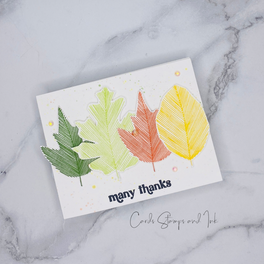 Simon Says Stamp Sketched Leaves Wafer Dies 1157mdc Sweet Wishes Thanks Card | color-code:ALT01
