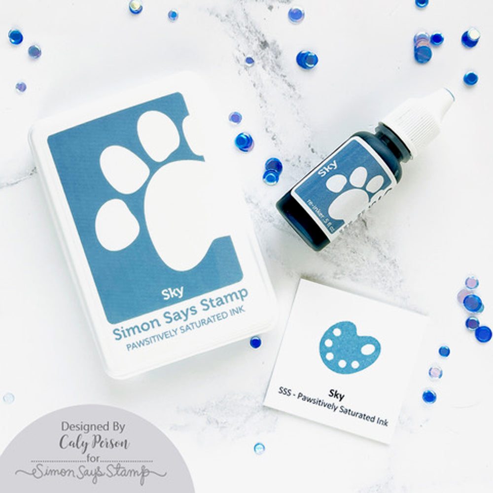 Simon Says Stamp Pawsitively Saturated Ink and Re-inker Set Sky ink46set Celebrate
