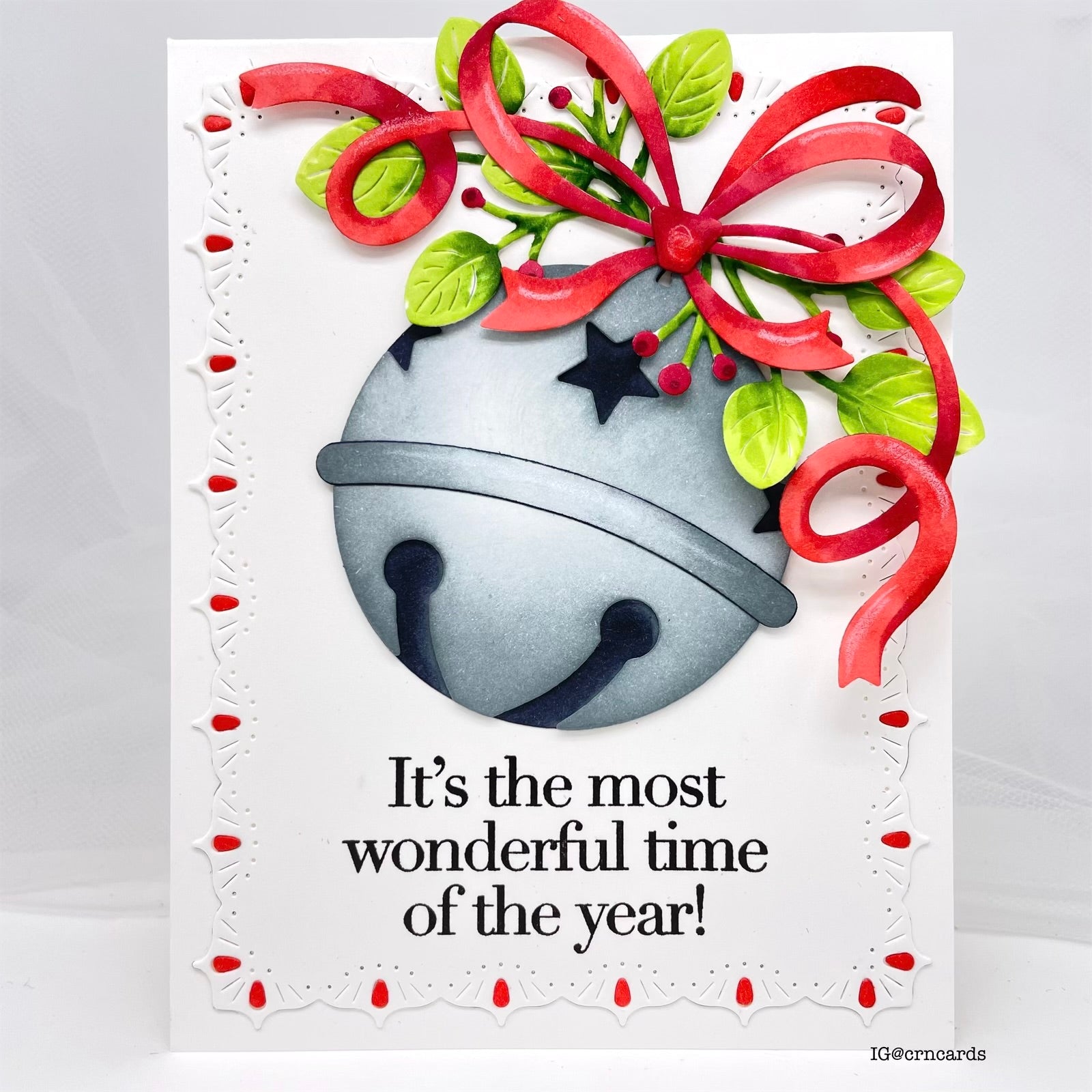 Simon Says Stamp Sleigh Bell Wafer Dies 1330sd Sugar and Spice Holiday Card
