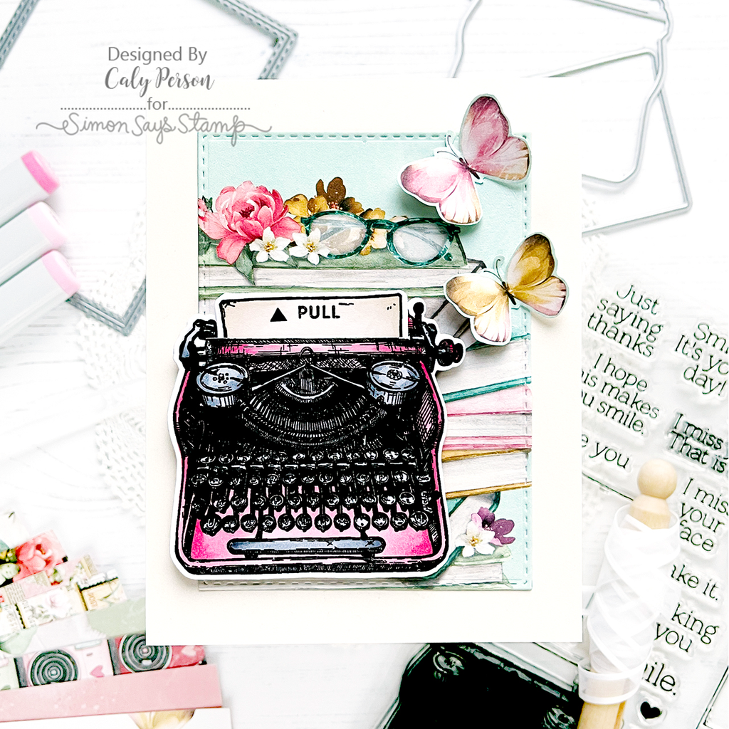 Simon Says Stamp Slider Typewriter Wafer Dies 1010sdc Miss You Card | color-code:ALT03