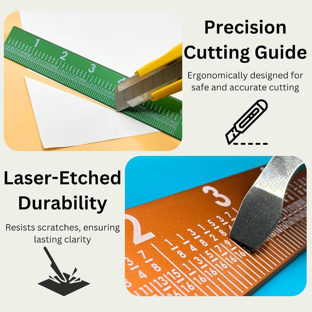 SlopeSight 30 Degree 12 Inch Silver Ruler ss30pr12-slv Precision Cutting and Laser Etched Durability