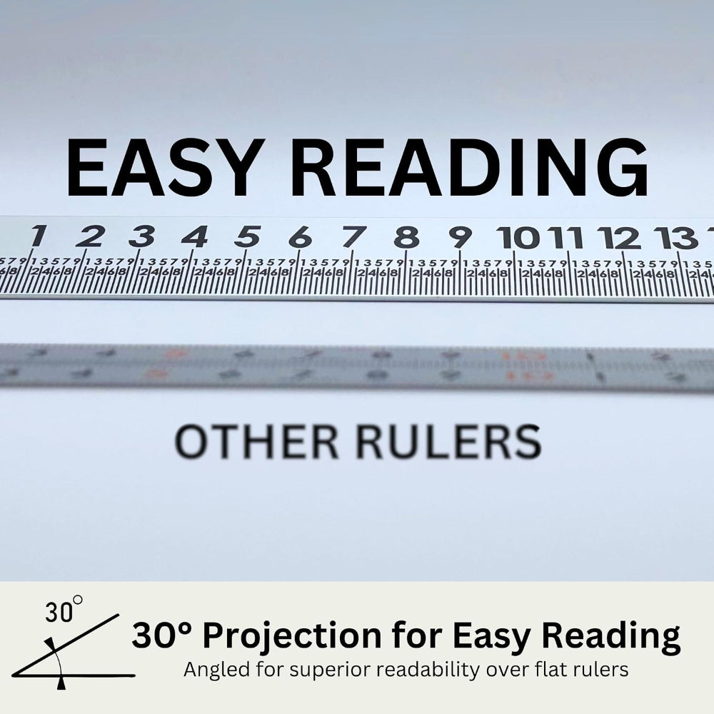 SlopeSight 30 Degree 6 Inch Silver Ruler ss30pr06-slv Easy Reading