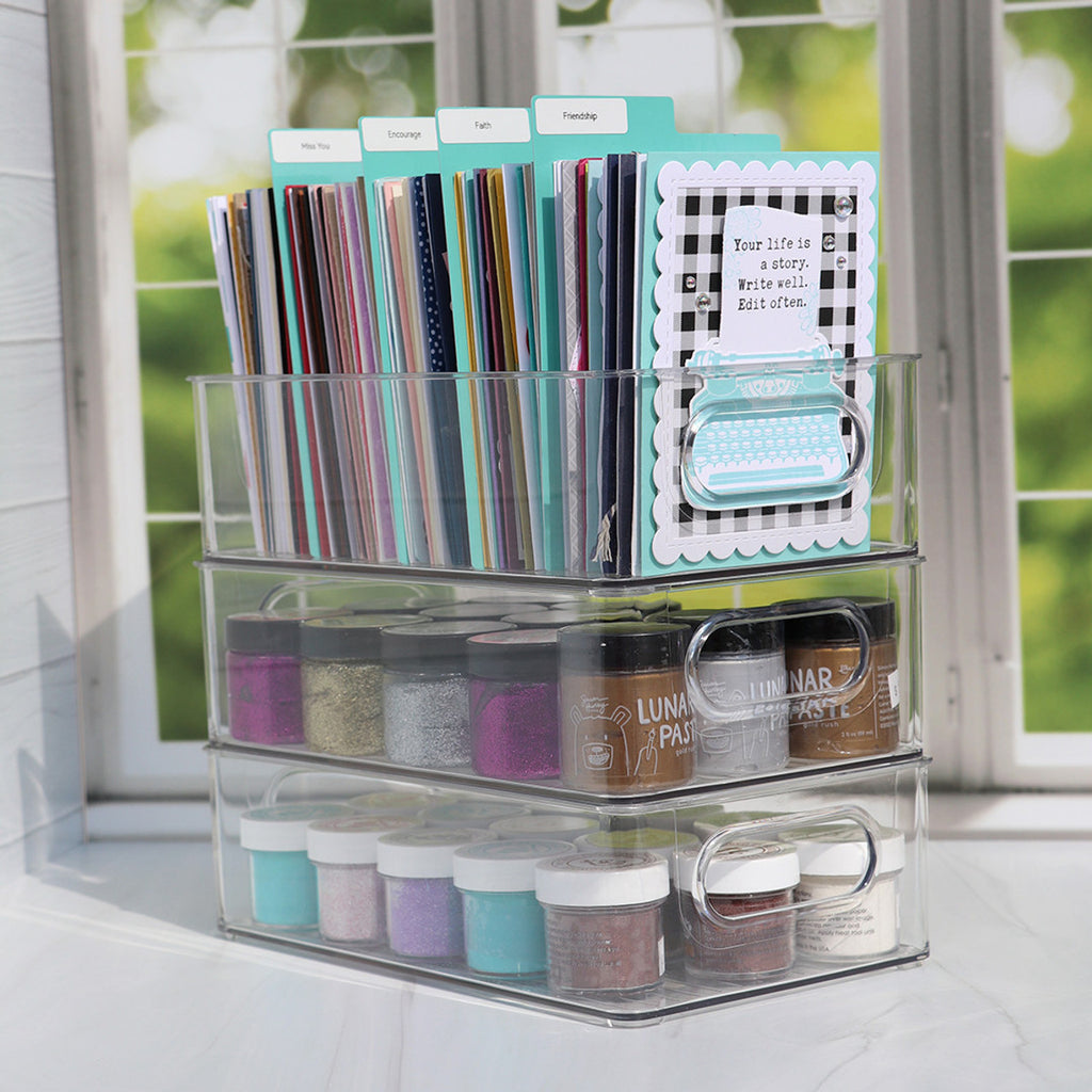 Best Craft Organizer Small Acrylic Crate bcocrates stacked