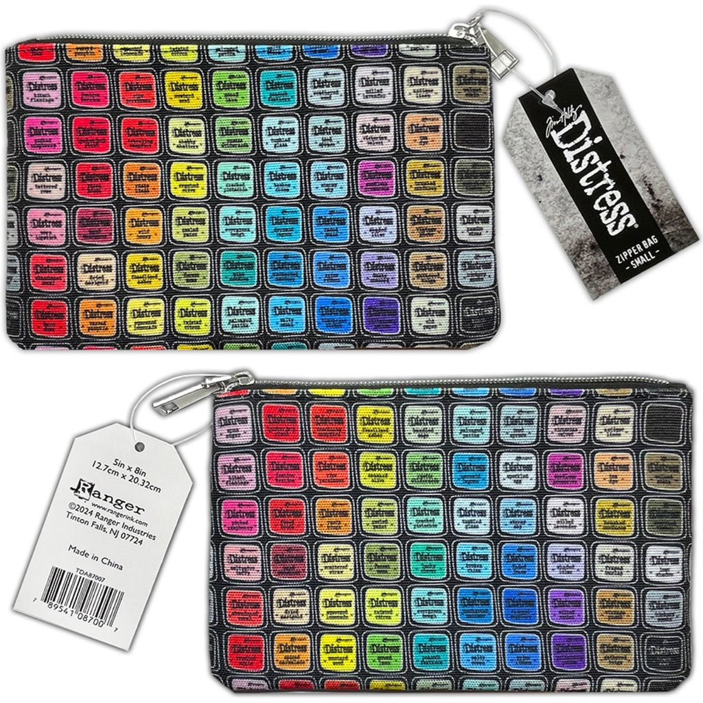 Tim Holtz Distress Embossing Glaze Mini Ink Pad And 5 x 8 Zipper Bag Bundle