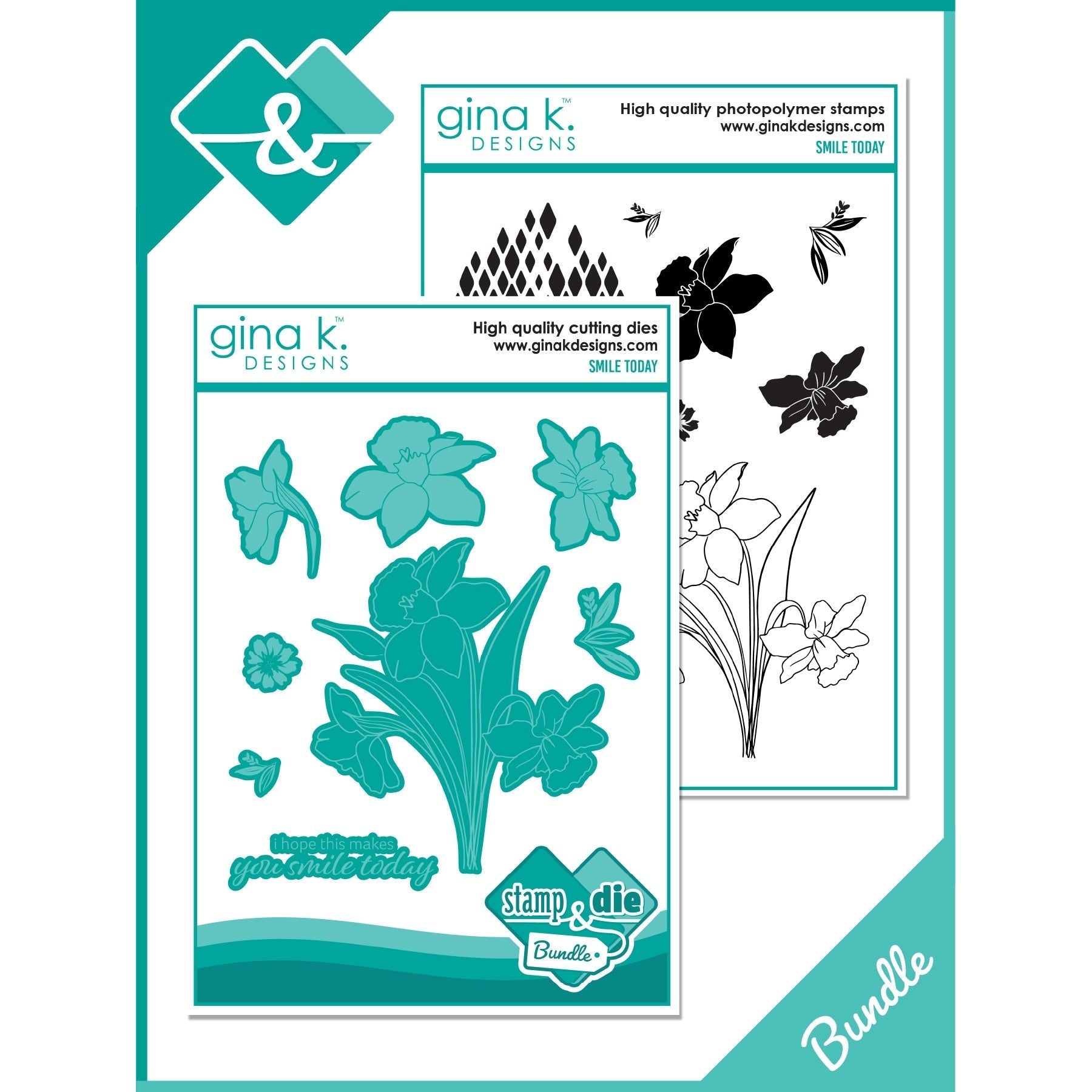 Gina K Designs Smile Today Clear Stamp and Die Bundle die0396