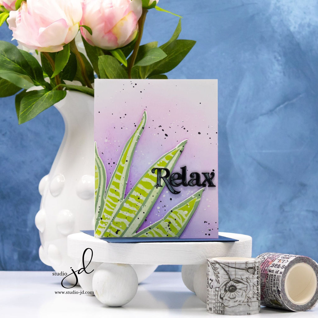 Simon Says Stamp Stencils and Dies Snake Plant set989sp Moments in Time Relax Card | color-code:ALT06