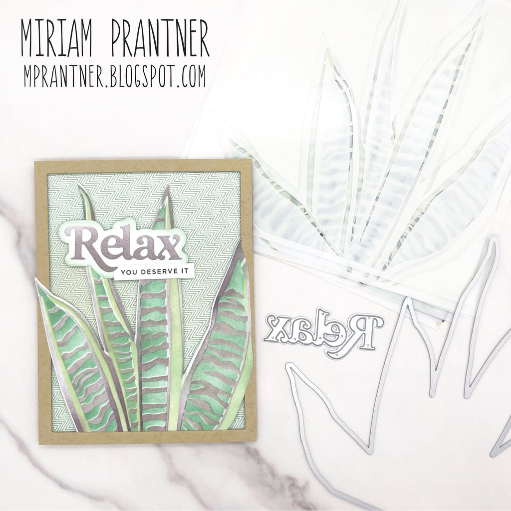 Simon Says Stamp Snake Plant Wafer Dies 1321mdc Moments in Time Relax Card | color-code:ALT05