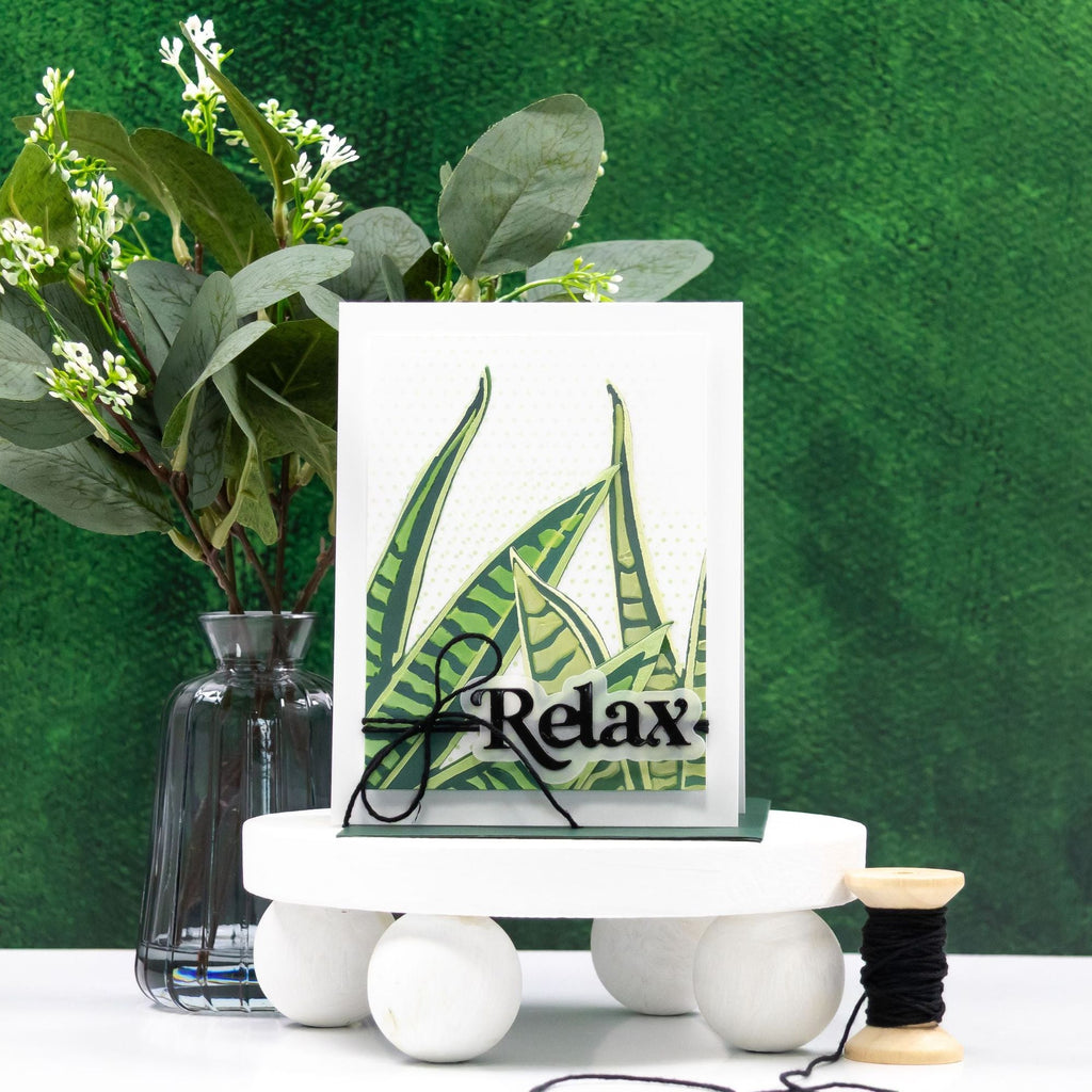 Simon Says Stamp Stencils and Dies Snake Plant set989sp Moments in Time Relax Card | color-code:ALT03