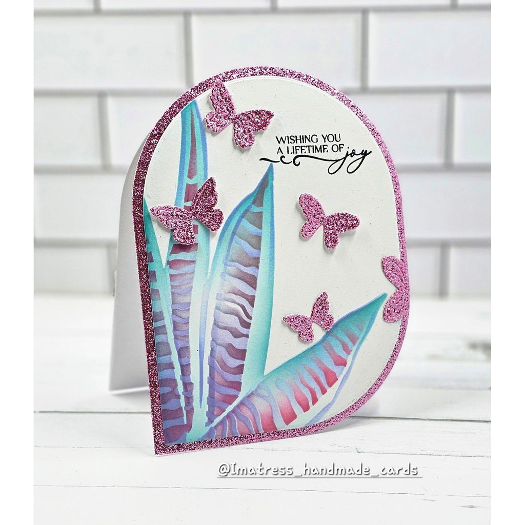 Simon Says Stamp Set of 5 Stencils Snake Plant 1085mtc Moments in Time Wedding Card