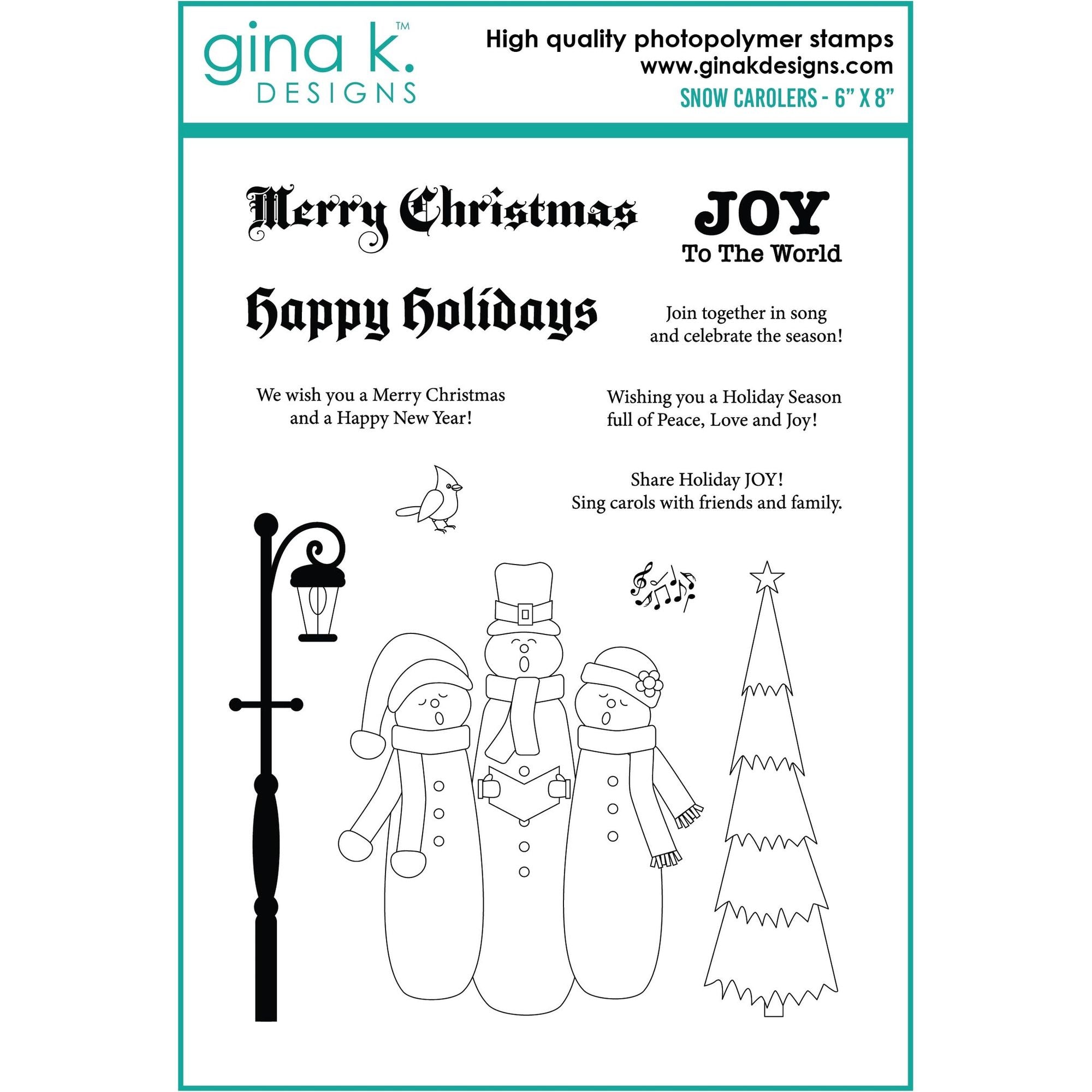 Gina K Designs SNOW CAROLERS Clear Stamps dw11