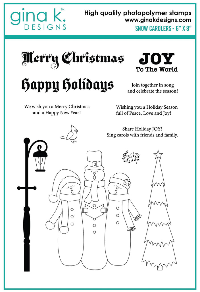 Gina K Designs SNOW CAROLERS Clear Stamps dw11