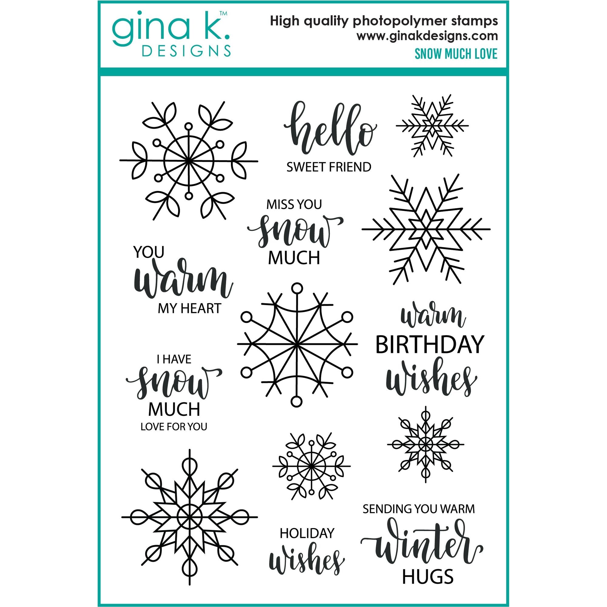 Gina K Designs Snow Much Love Clear Stamps gkd189
