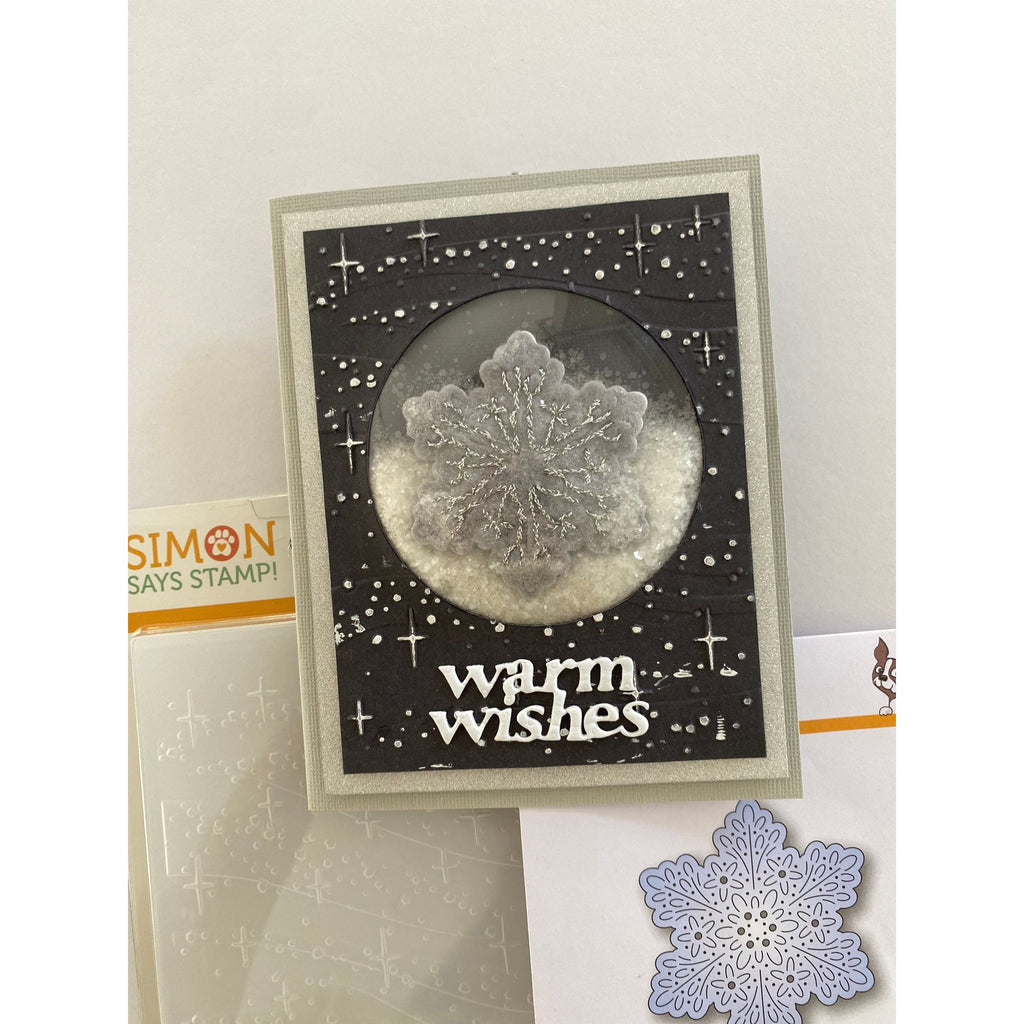 Simon Says Stamp Embossing Folder Snow and Stars sf556 Heart to Heart